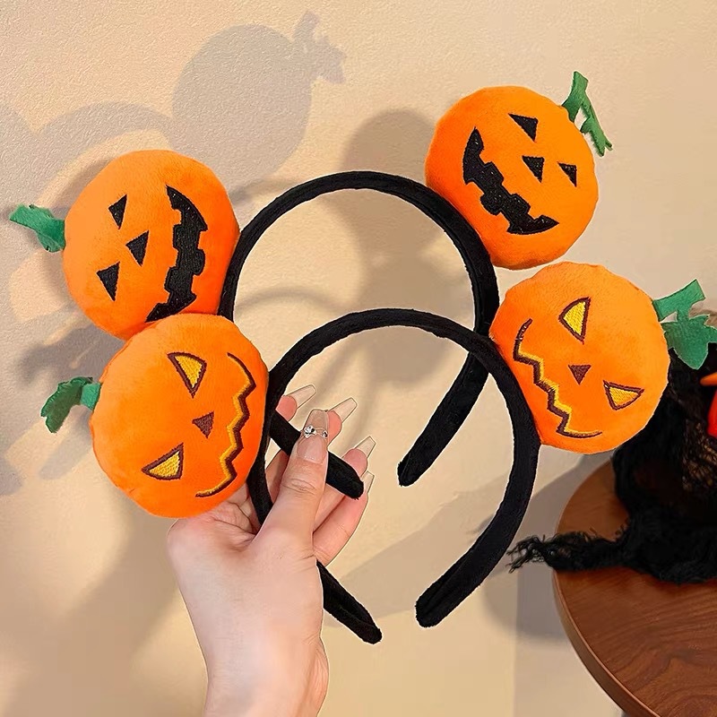 Halloween transfronterizo calabaza cabeza de dibujos animados muñecas de cabello vestido de vacaciones muñecas de cabello decoración de cabello extraña