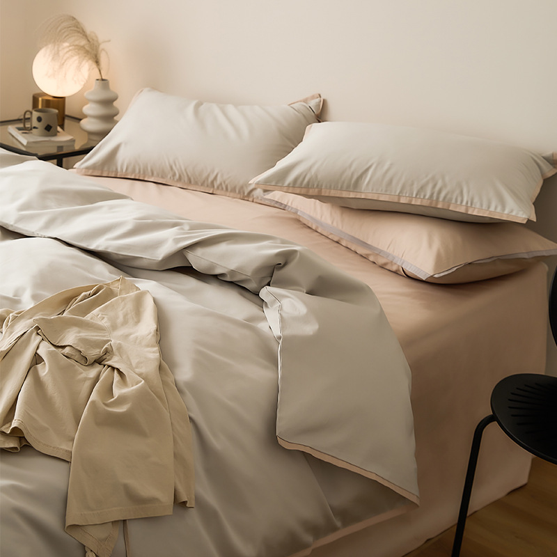 Elegant Bedding Set In Pure Cotton Nordic Style Four Piece Bed Set_voghion.com