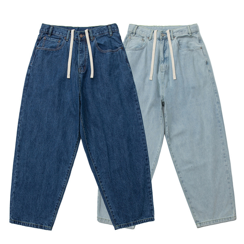 Japanese Style Vintage Washed Antique Tapered Jeans Men's and Women's Loose Dad Pants Harlan Pants Bloomers Low-grade Baggy Pants