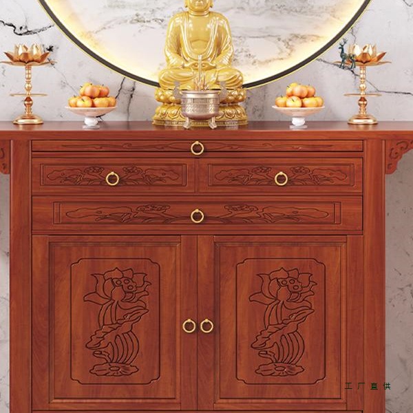 New Chinese-Style Standing Cabinet for Buddhist Altar, God of Wealth Shrine, Buddha Table, Household Incense Table, Guan Gong, Guanyin, and Bodhisattva Offering Table
