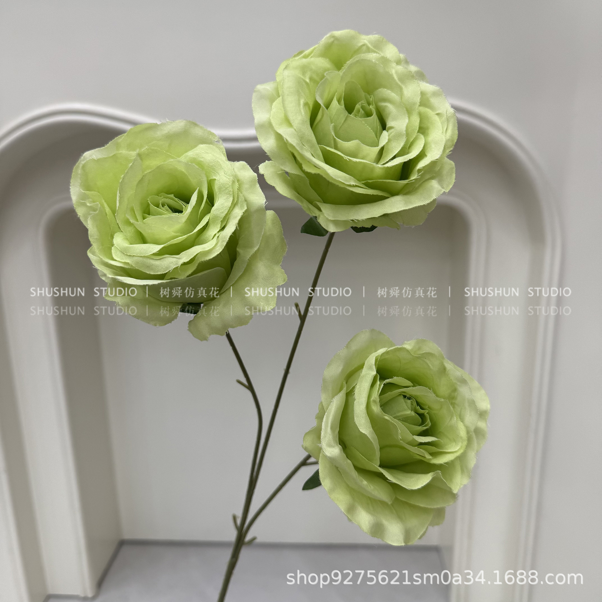 Rosa Anna de tres cabezas-verde claro