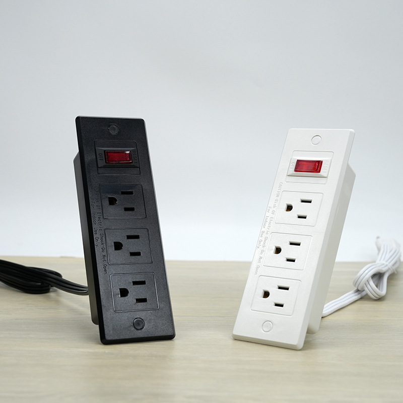 Manufacturer Certified Surge Protector US Standard 15A Furniture Office Plug Socket US Standard Overload Overcurrent Power Strip Cord Socket