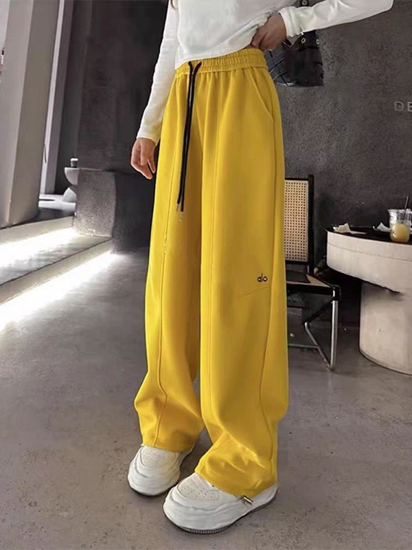 爆款字母刺绣直筒卫裤女秋季2025新款高腰显瘦休闲垂感阔腿弯刀裤|undefined