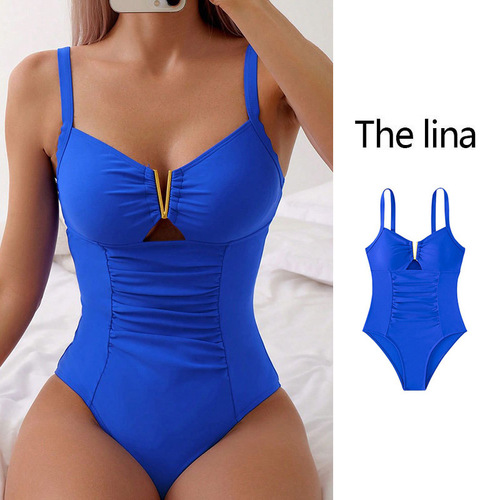 European and American sexy slimming stomach-cinching one-piece swimsuit for women with shaping conservative triangle bikini