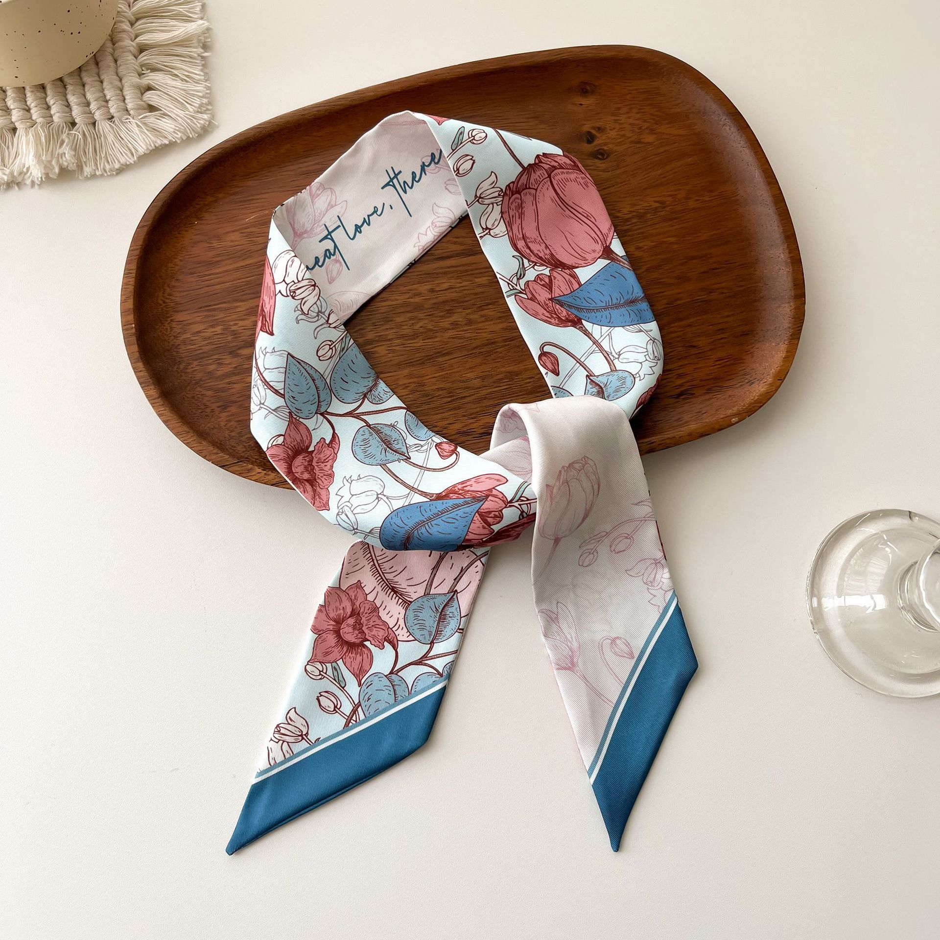 Foulard in seta da donna nastro decorativo per borsa e capelli_voghion.com