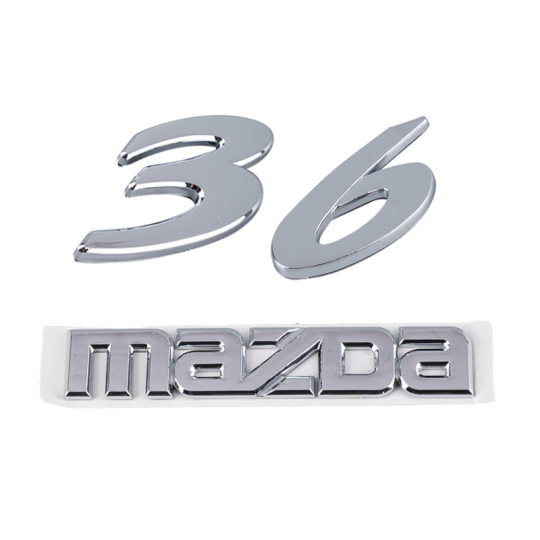Factory wholesale MAZDA MAZDA car signs English letters plus numbers 3 6 ABS electroplated car logo