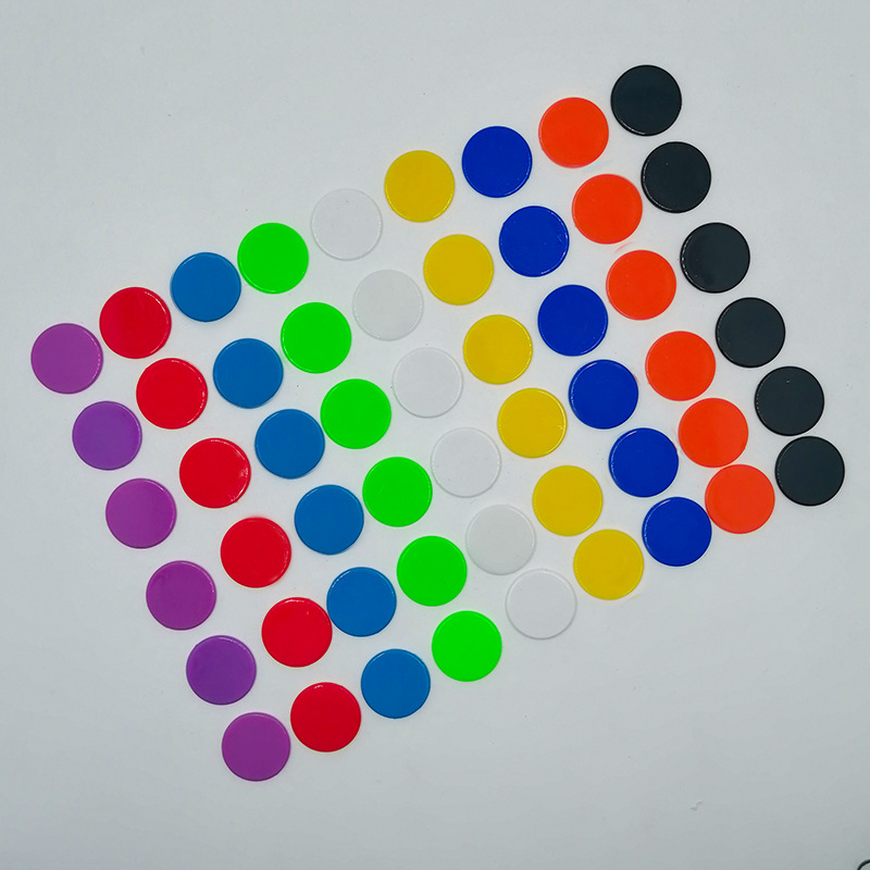 Fabricantes al por mayor 25mm chip de plástico chip de color moneda de juego accesorios de bingo enseñanza moneda de plástico