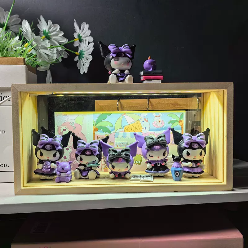 热销爆款发光灯框DIY手工干花相框手办展示框永生花双面展示木框