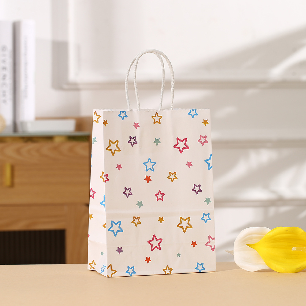 Bolso animal impreso bolsa de embalaje de papel kraft al por mayor para llevar bolsa de compras bolsa de regalo de dulces de fiesta image 3