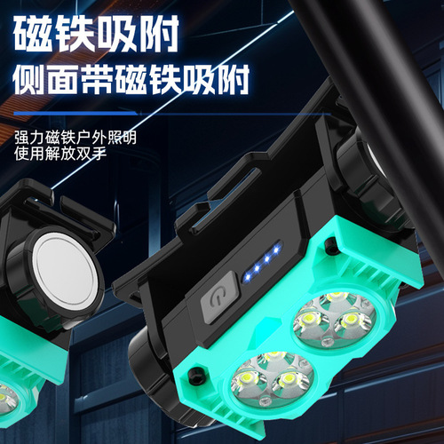 New Dual-LED Multi-Function Work Light for Outdoor Night Fishing and Repair, TYPE-C Charging with Magnetic Headlight