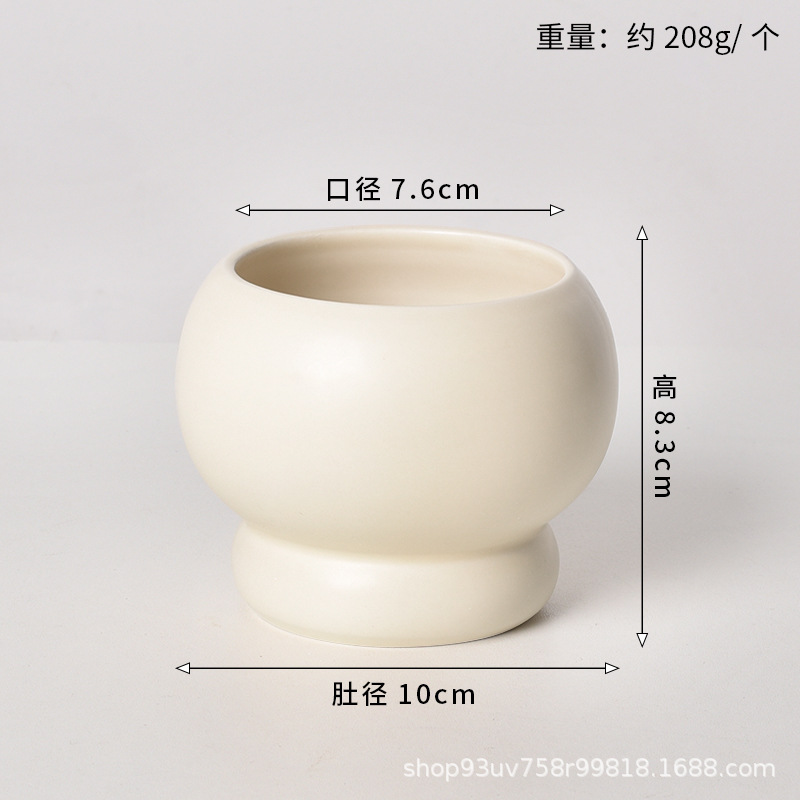 Pot de cerámica crema INS lujo ligero de alto nivel sensación de plantación de orquídeas mariposa simple orquídeas plantación de pot de porcelana blanca Dehua