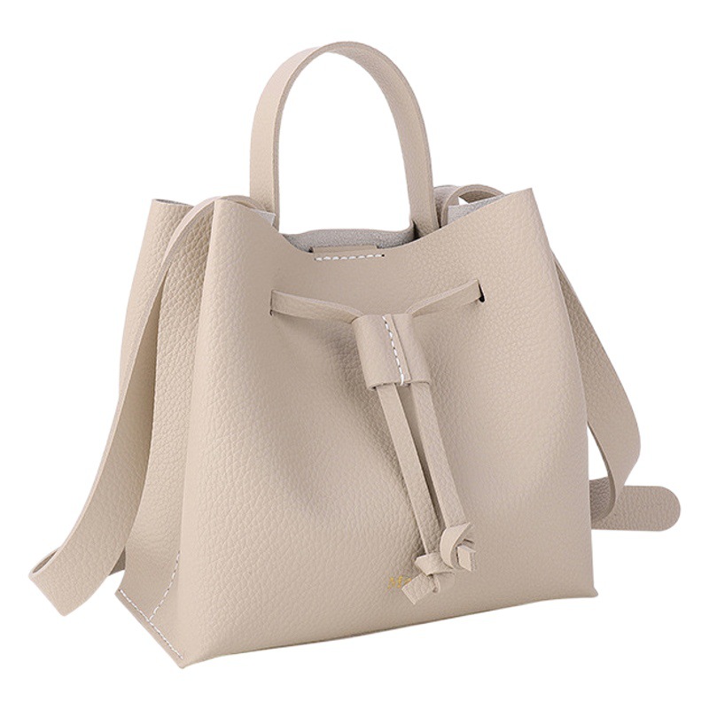 Shangxin DIY hecho a mano bolsa de cuero de la PU bolso de cubo con cordón bolsa de material casero coreano Estómago Grande Rey bolso de hombro portátil para las mujeres