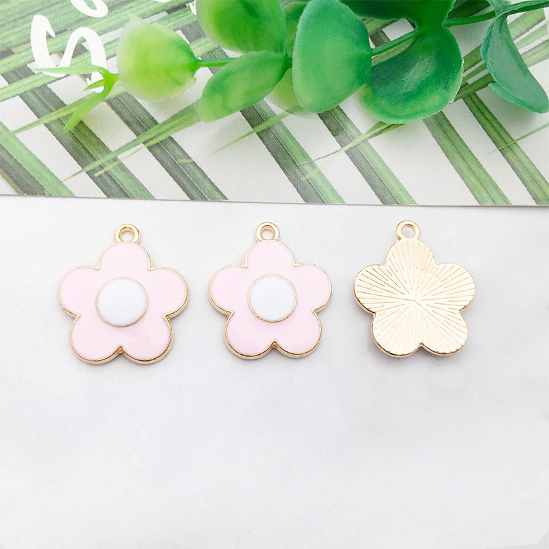 1 gota de aceite flor girasol DIY joyería accesorios aleación color flor collar pendientes colgante estilo coreano