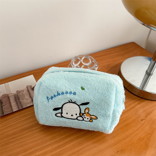 Large-capacity stationery pencil case Cartoon plush pencil case Cute cartoon student storage Melody Kuromi pencil case