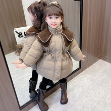 女童加厚棉服冬季2025新款韩版洋气时髦女宝宝冬装大翻领棉衣外套