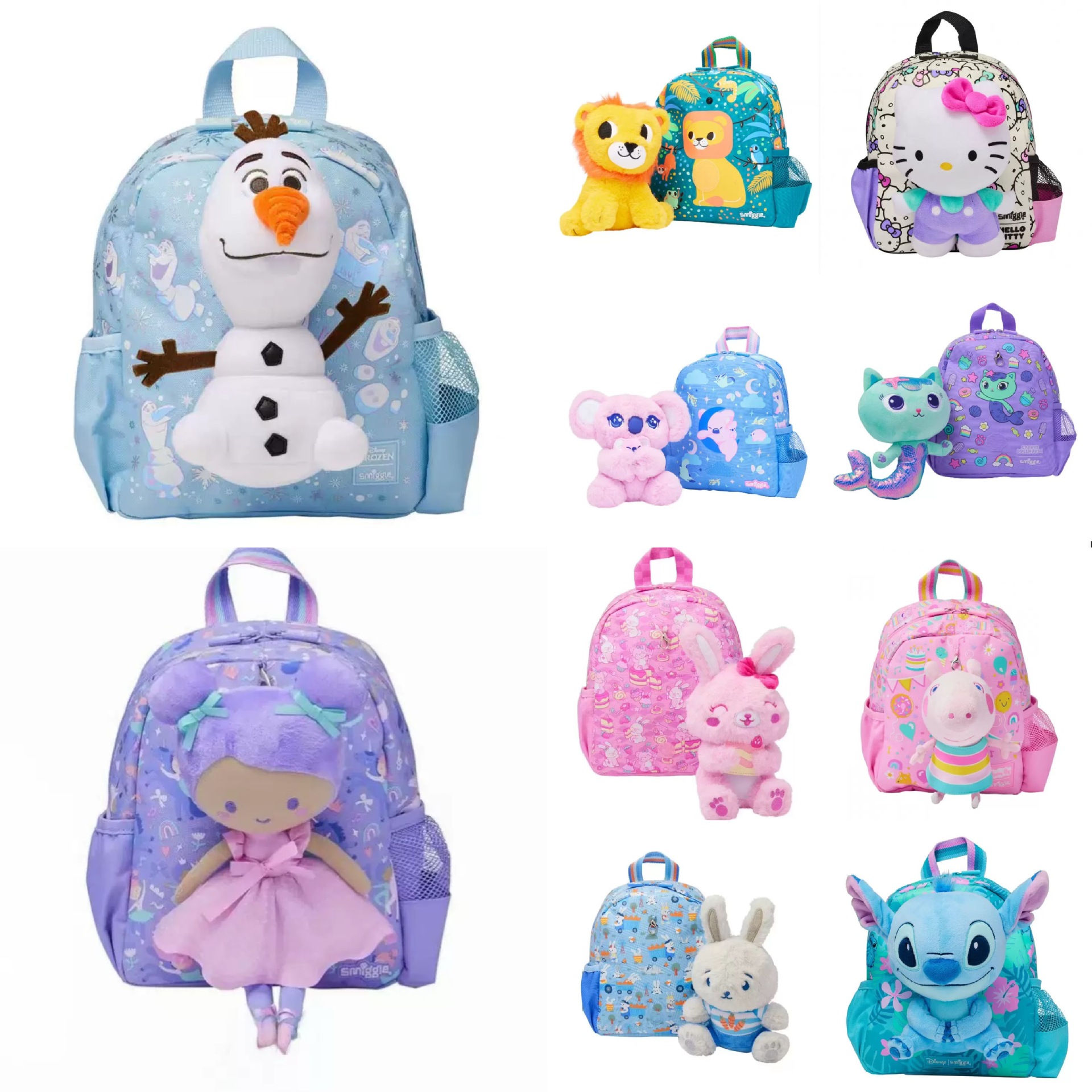 Australia miggle caricatura muñeca de peluche jardín de infantes pequeña clase mochila pequeña mochila gran capacidad