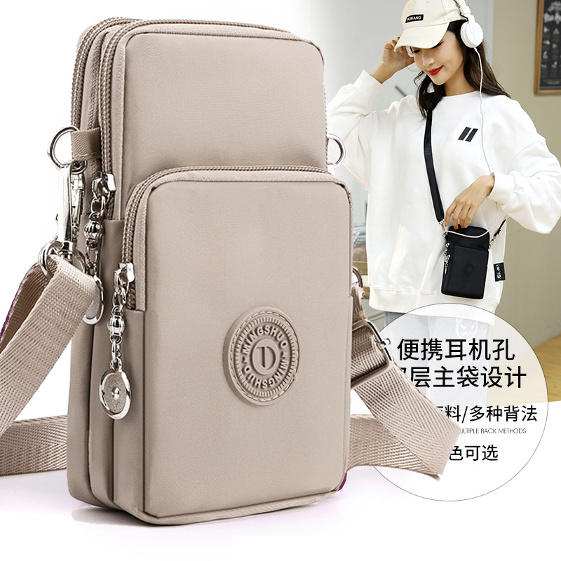 跨境新款手机包女斜挎牛津布斜跨小包包手机袋竖款迷你零钱手腕包