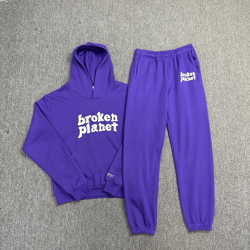 broken planet basic printed letters suit loose fashion brand men's and women's hooded sweater straight sweatpants