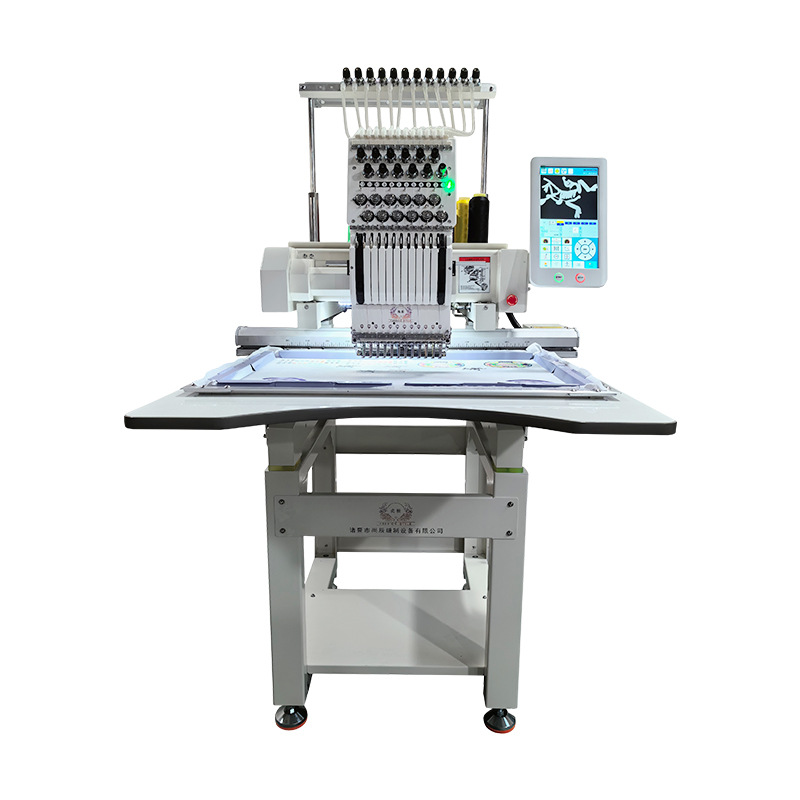 Fabricante de suministro de máquina de bordado de computadora de cabeza única automática multifuncional a gran escala máquina de bordado plano comercial bordado Shang Chen muestra