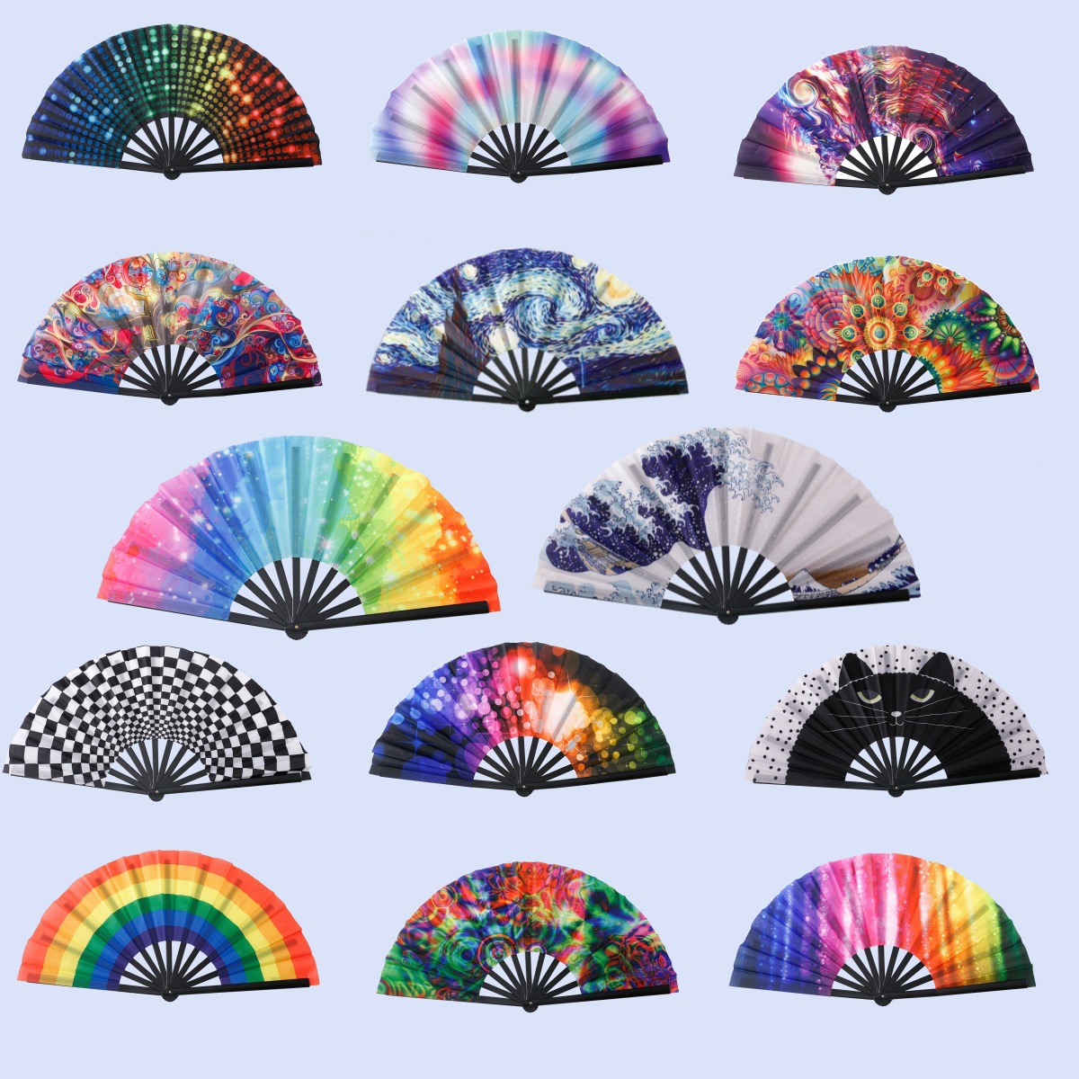 Kung fu fan imagen personalizada 10 pulgadas Kung Fu fan ventilador de plástico hueso publicidad fan patrón Amazon Venta caliente