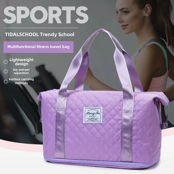 Embroidery thread large capacity wet and dry separation pending single shoulder storage fitness sports luggage bag business trip travel bag fashion