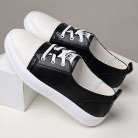 男士春夏季舒适休闲平底小板鞋浅口百搭纯色鞋子学生潮流时尚板鞋