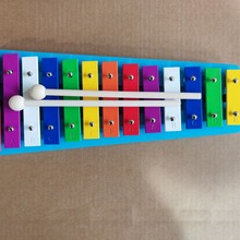 奥尔夫儿童打击乐器幼儿园教具乐器彩色3音铝板琴手敲琴