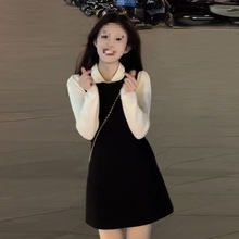 无袖毛衣连衣裙女装早春2025新款针织打底衫背心短裙子两件套