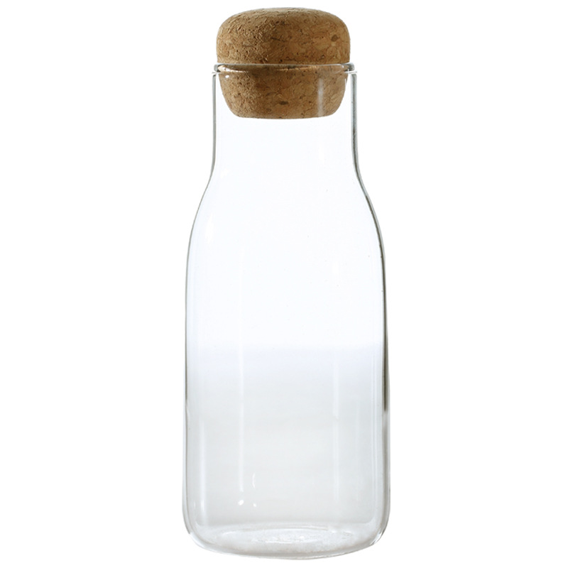 Vidrio de borosilicato sellado tarro de té tarro condimento tarro corcho café perfumado té botella de almacenamiento tarro de almacenamiento doméstico