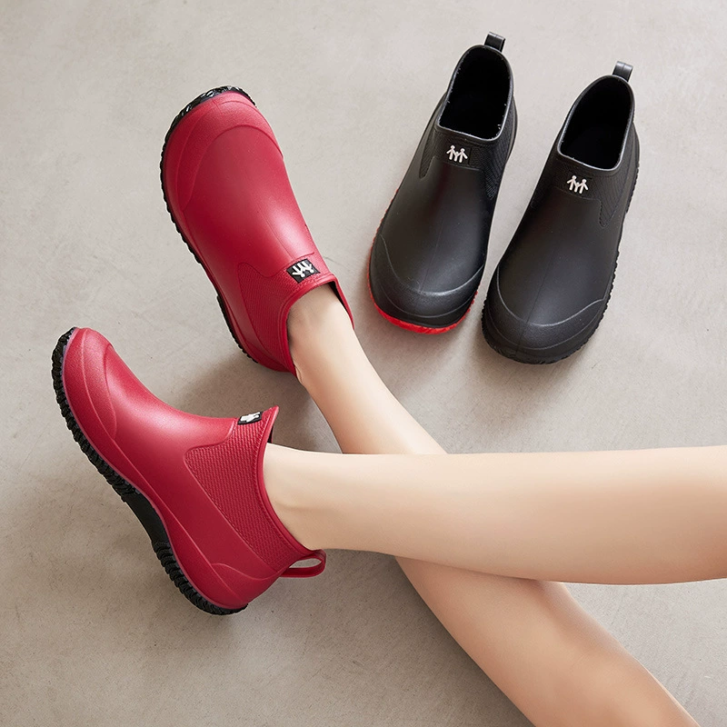 Модные дождевые туфли повседневная мужская и женская обувь Four Seasons приливная обувь пара спортивная водонепроницаемая обувь шеф-повар резиновые ботинки рабочие дождевые сапоги