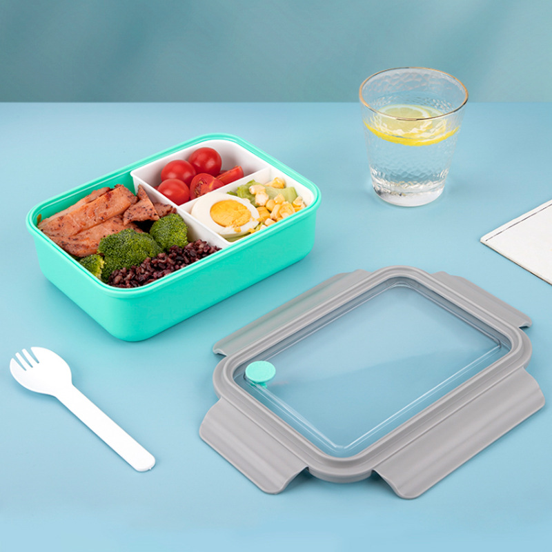 Microwave-Safe Bento Box With 2-Tier Compartments - Leakproof Lunch Container For Office Meal Prep (Dishwasher Safe BPA-Free Plastic)_voghion.com