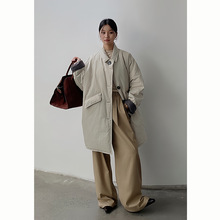 冬季外套真皮羽绒服女宽松廓版韩系蝙蝠袖休闲鹅绒服外套女中长款