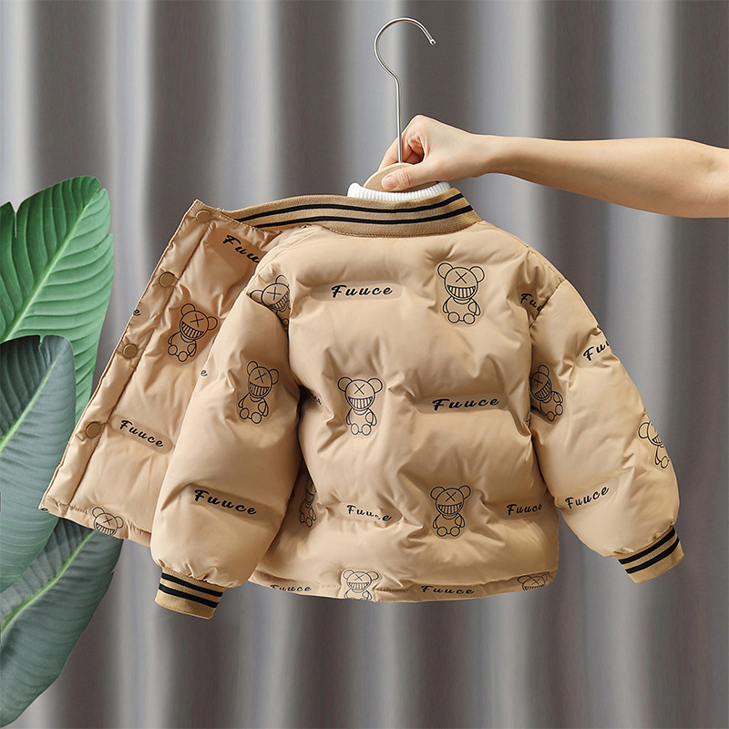 4411男童冬款棉服2023新款秋冬裝兒童加棉加厚棒球服棉襖寶寶棉衣