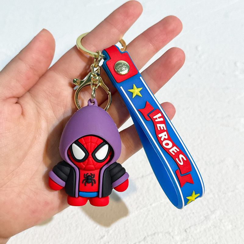 2025 アベンジャーズスパイダーマンキーホルダーキャプテンアメリカ車のキーペンダントマーベルキーホルダー卸売|undefined