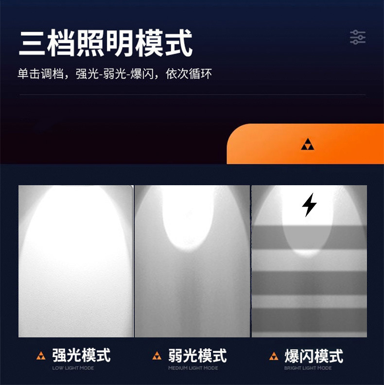 LED high-brightness flashlight, rechargeable, ultra-bright, long-range, zoomable, aluminum alloy, portable, for outdoor night fishing, emergency, and home use
