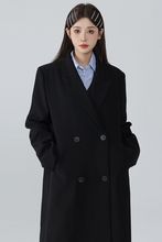 高个英伦风加厚毛呢大衣女秋冬新款中长款高级赫本风呢子西装外套