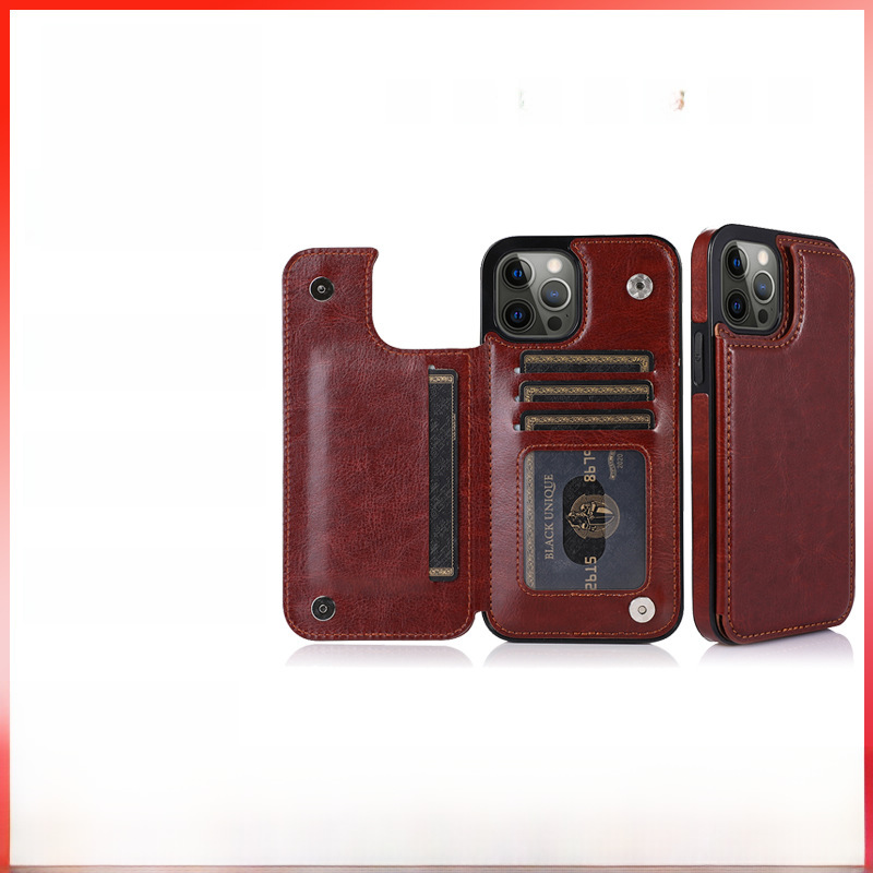 For iPhone16 mobile phone leather case card 14 protective case PU  13Promax mobile phone case a free shipping_voghion.com