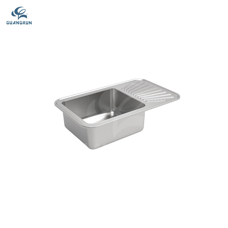 Fregadero de cocina y baño Guangrun con placa de drenaje Fregadero de acero inoxidable 304 GR-626 de fregadero de verduras