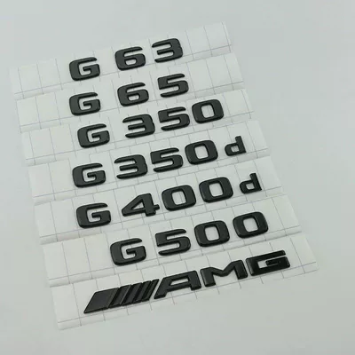 Mercedes-Benz G-Class G500 emblem, G63 lettering, AMG car stickers, 65 rear badge, V8 BITURBO side badge, black