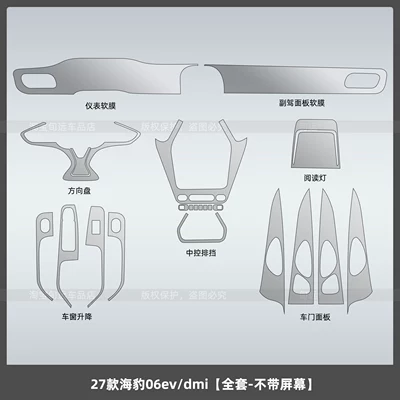 center console screen tempered film, Car interior film - 27-units-of-seal-06evdmi-full-set-without-screen