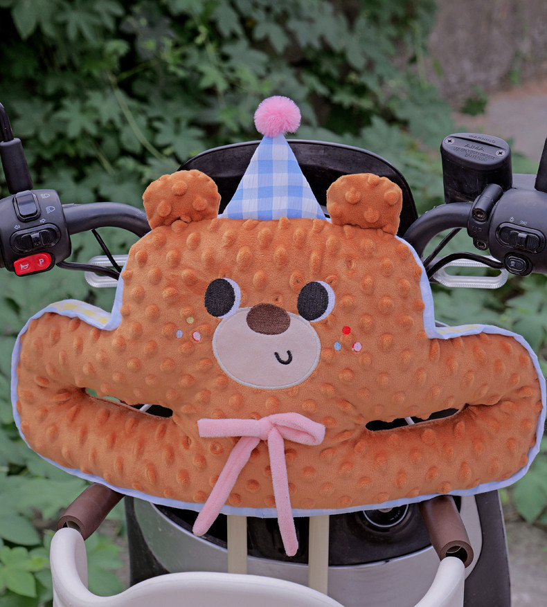 Electric Vehicle Anti-Collision Head Protection Pad Baby Front Child Seat Anti-Collision Pad Battery Vehicle Thickeneded Protective Pad Universal
