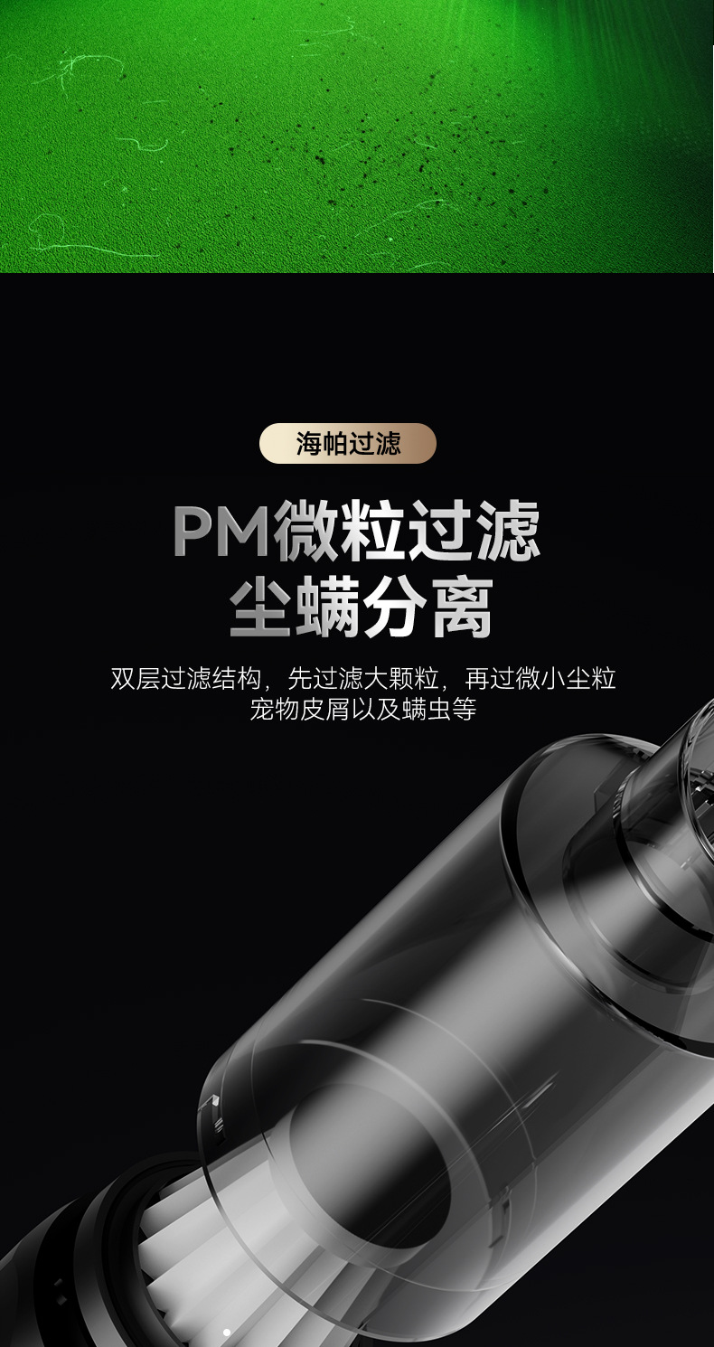 Car vacuum cleaner with high suction power, cordless, handheld, and compact design for use in cars. Factory direct sales, OEM available