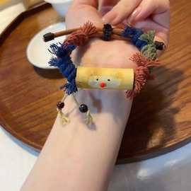 新款设计手工葫芦娃娃手绳藏式 棉绳搭配 古风味文玩饰品批发