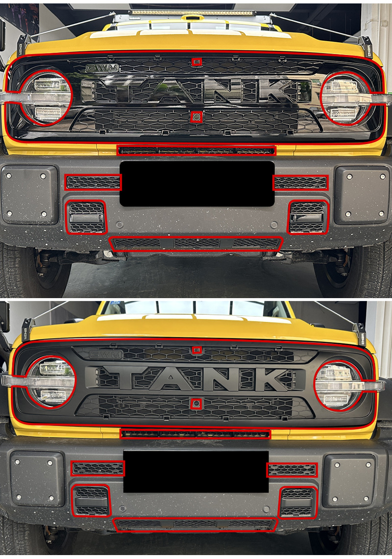 Suitable for Great Wall Tank 300L, insect-proof grille protective net with snap-on installation, no-disassembly accessories, modification supplies