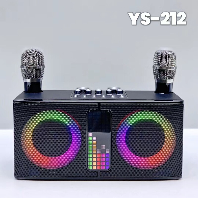 New YS-212 Wireless Bluetooth Speaker High Power K Song Dazzling Color Heavy Subwoofer Audio with Dual Microphone LED New YS-212 Wireless Bluetooth Speaker High Power K Song Dazzling Color Heavy Subwoofer Audio with Dual Microphone LED