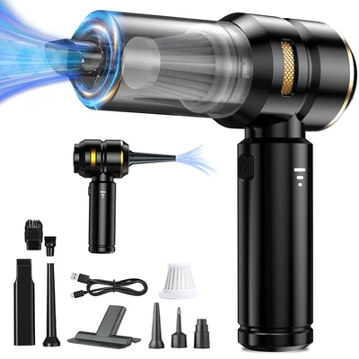 Cross-border tremolo new generation explosive car wireless brushless high-power vacuum cleaner blowing suction integrated portable large suction (Tozsoranlar) - 121-square-toe-black-gold