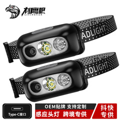 ヘッドライト超亮長航続充電ヘッド装着式強光感応懐中電灯led夜釣り電灯航続リチウム電気