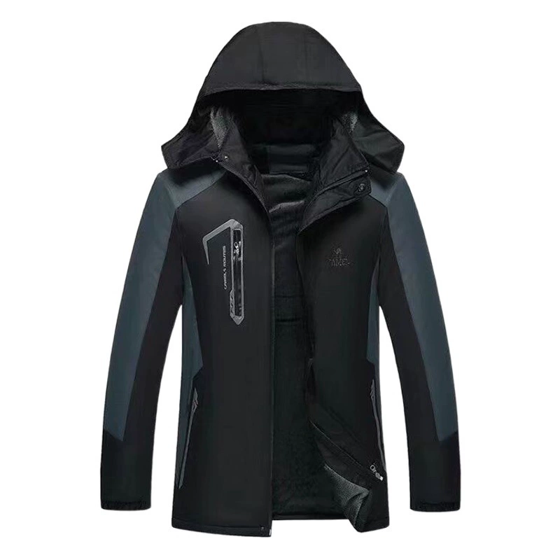 Куртка Мужское пальто с хлопковой подкладкой на флисовой подкладке, утолщенное зимнее пальто с хлопковой подкладкой, уличная куртка с хлопковой подкладкой, рабочая одежда больших размеров, ветрозащитная теплая