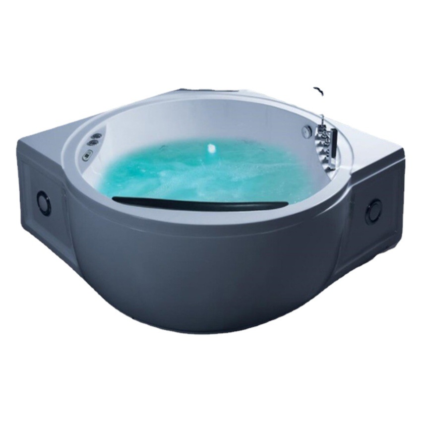 Foshan fábrica doble bañera acrílico 1,55 surf masaje burbuja baño color luz temperatura constante pareja bañera grande