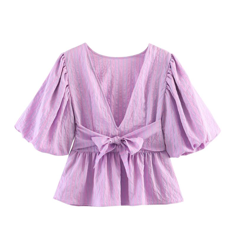 Cross-Border Women's Clothing Wholesale 2026 Summer New French Square-Neck Puff-Sleeve Babydoll Shirt Short-Sleeve Blouse Top Cross-Border Women's Clothing Wholesale 2026 Summer New French Square-Neck Puff-Sleeve Babydoll Shirt Short-Sleeve Blouse Top